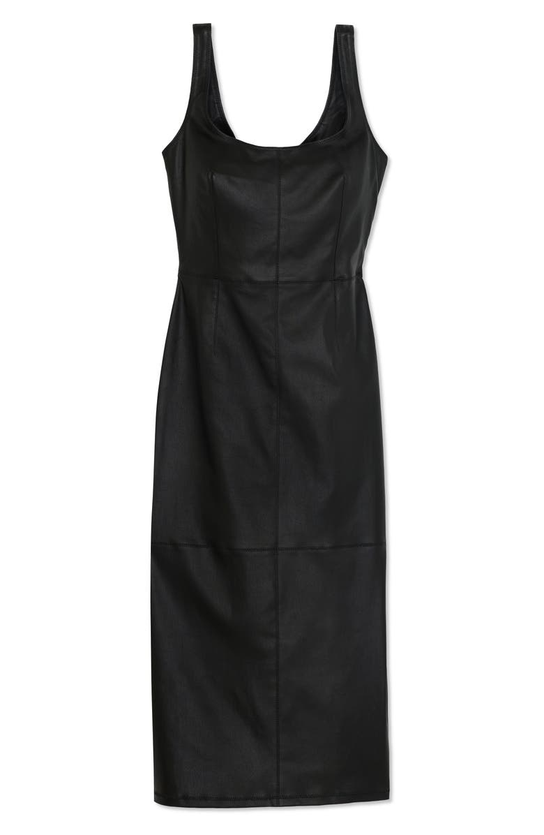 St. John Collection Sleeveless Stretch Leather Dress, Alternate, color, 