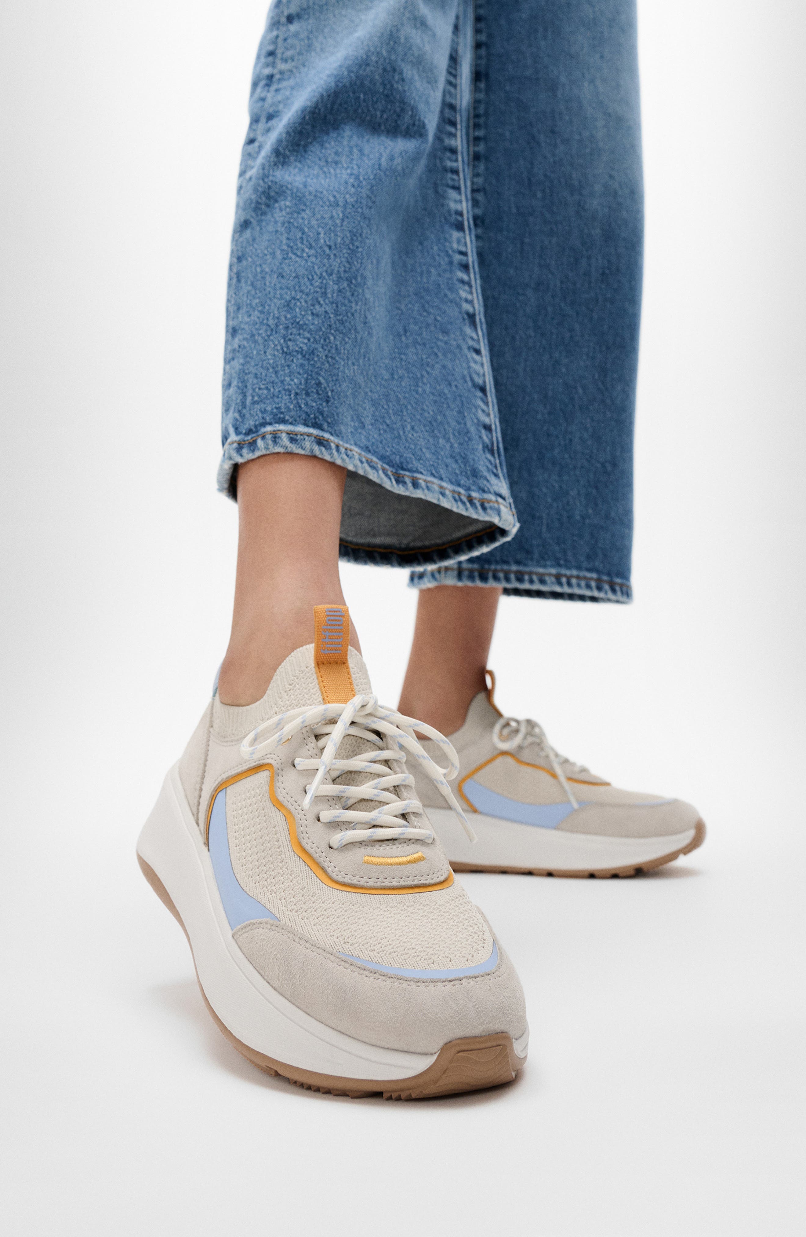 F-Mode Sneaker, Alternate, color, PARIS BEIGE/ SKYWASH BLUE