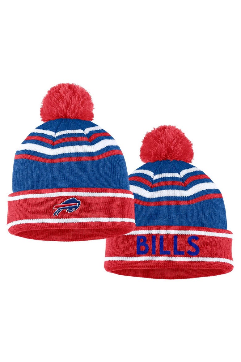 Women's WEAR by Erin Andrews Royal Buffalo Bills Colorblock Cuffed Knit Hat with Pom and Scarf Set, Alternate, color, Royal