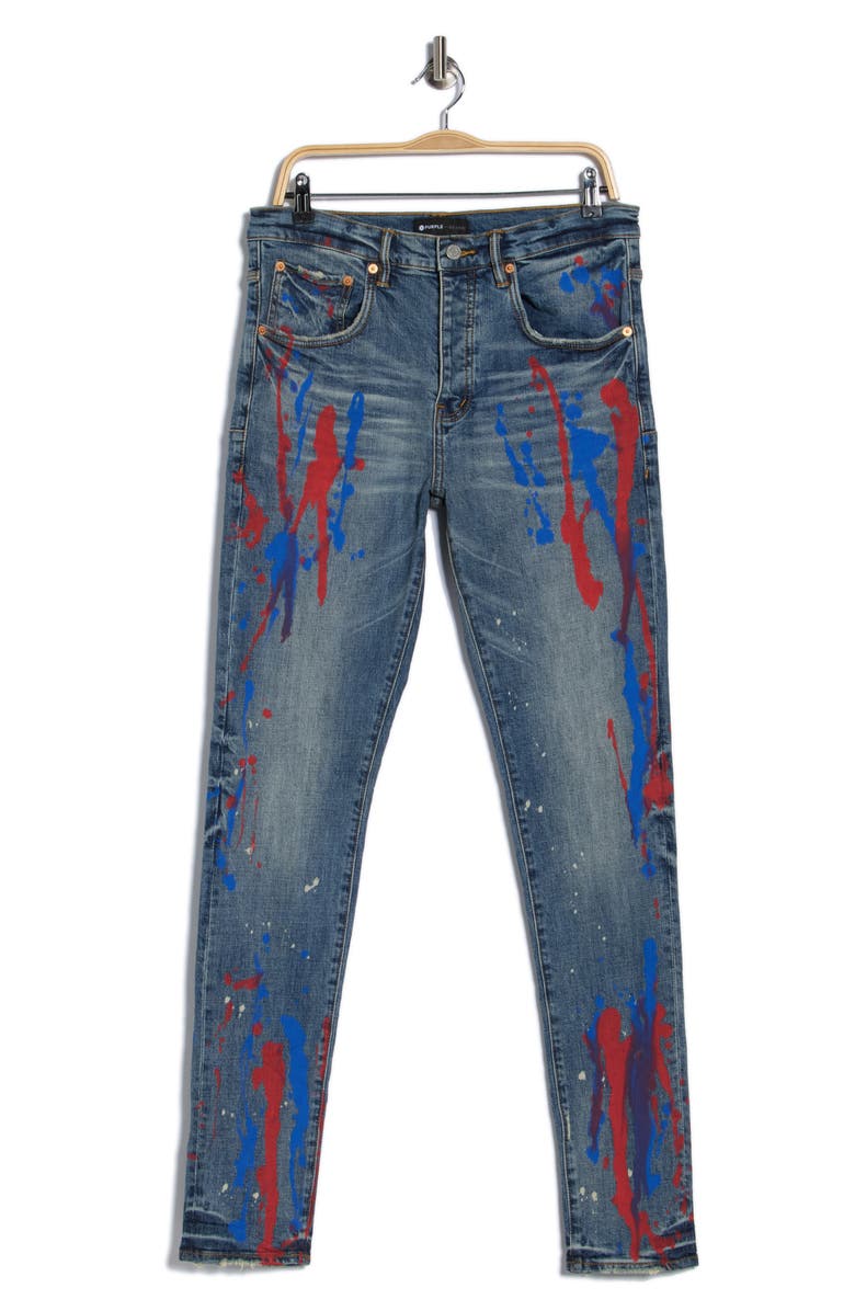 PURPLE BRAND P002 Mid Rise Skinny Jeans, Alternate, color, Red/ Blue