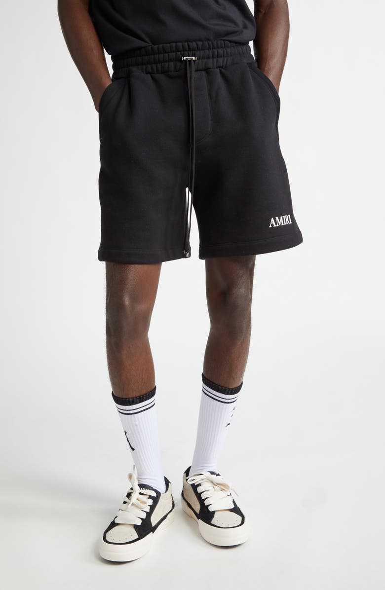 AMIRI Core Logo Cotton Knit Shorts, Main, color, Black