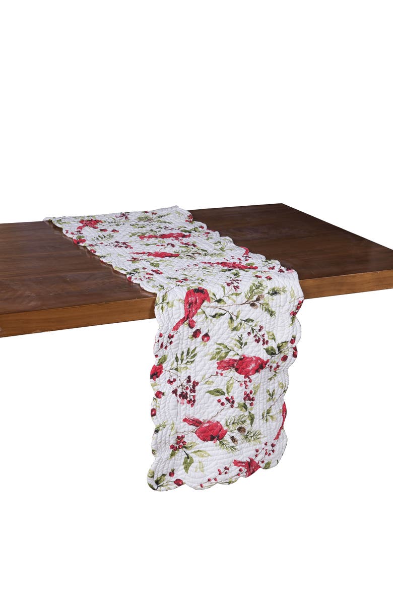 Rosalind Cardinal Botanical Pine Berry Quilt Runner 14" x 51", Alternate, color, Yellow