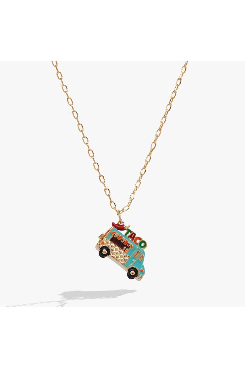 Taco Truck Necklace, Main, color, Gold