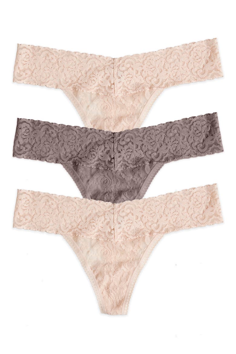Lace Thong - Pack of 3, Alternate, color, BARE/ MINK