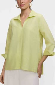 Foxcroft Agnes Linen Blend Top