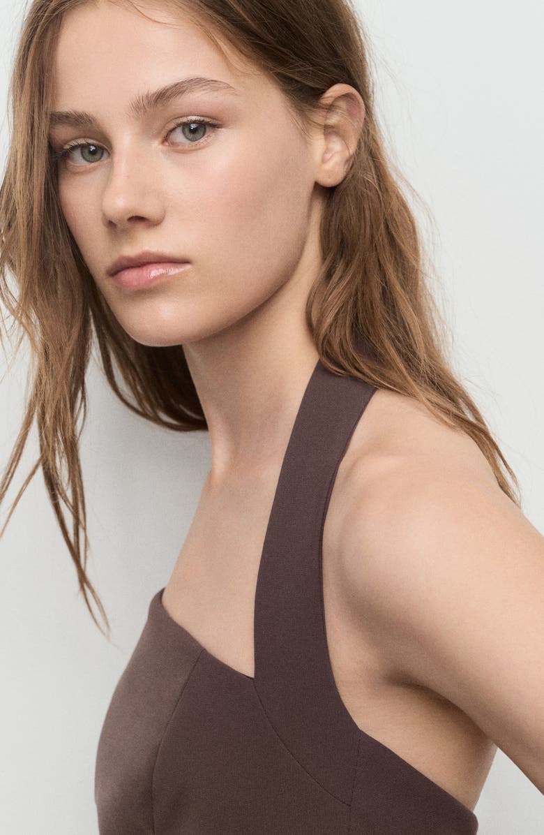 MANGO Wide Leg Halter Jumpsuit, Alternate, color, 