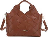 Mali + Lili Lucy Woven Vegan Leather Tote