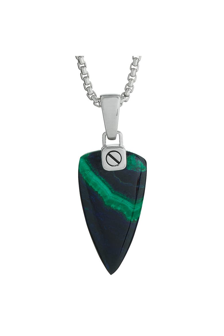 Azurite Malachite One-Of-A-Kind Arrow Pendant Sterling Silver Necklace, Alternate, color, BLUE/GREEN