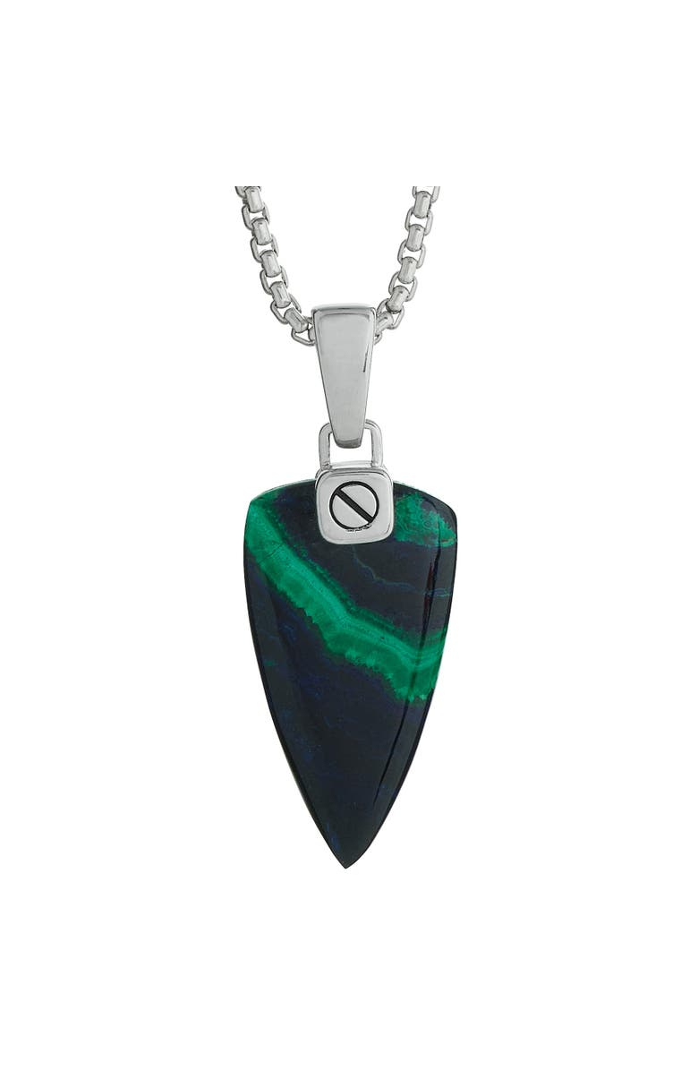 Jan Leslie Azurite Malachite One-Of-A-Kind Arrow Pendant Sterling Silver Necklace, Alternate, color, Blue/Green