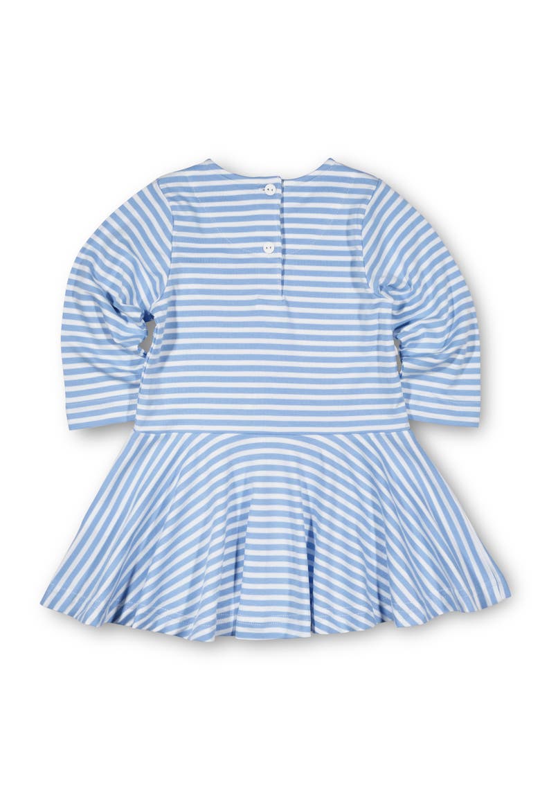 Stripe Knit Dress With Embroidered Flowers, Alternate, color, Light Blue, White, Pink