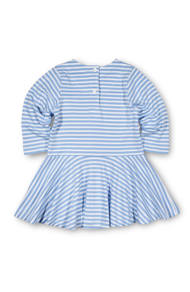 Florence Eiseman Stripe Knit Dress With Embroidered Flowers, Alternate, color, Light Blue, White, Pink