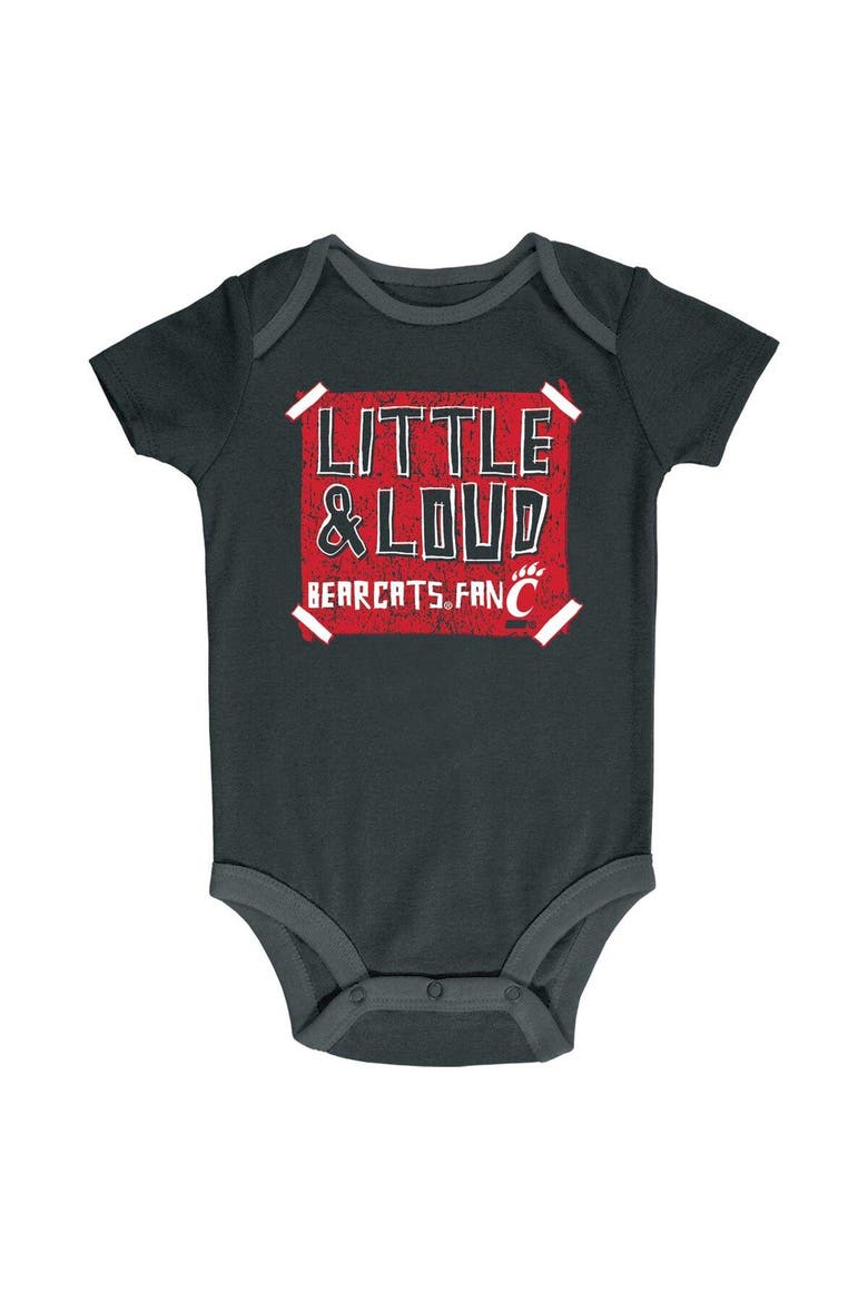 Infant Champion Black/Gray/White Cincinnati Bearcats 3-Pack Bodysuit Set, Alternate, color, Black
