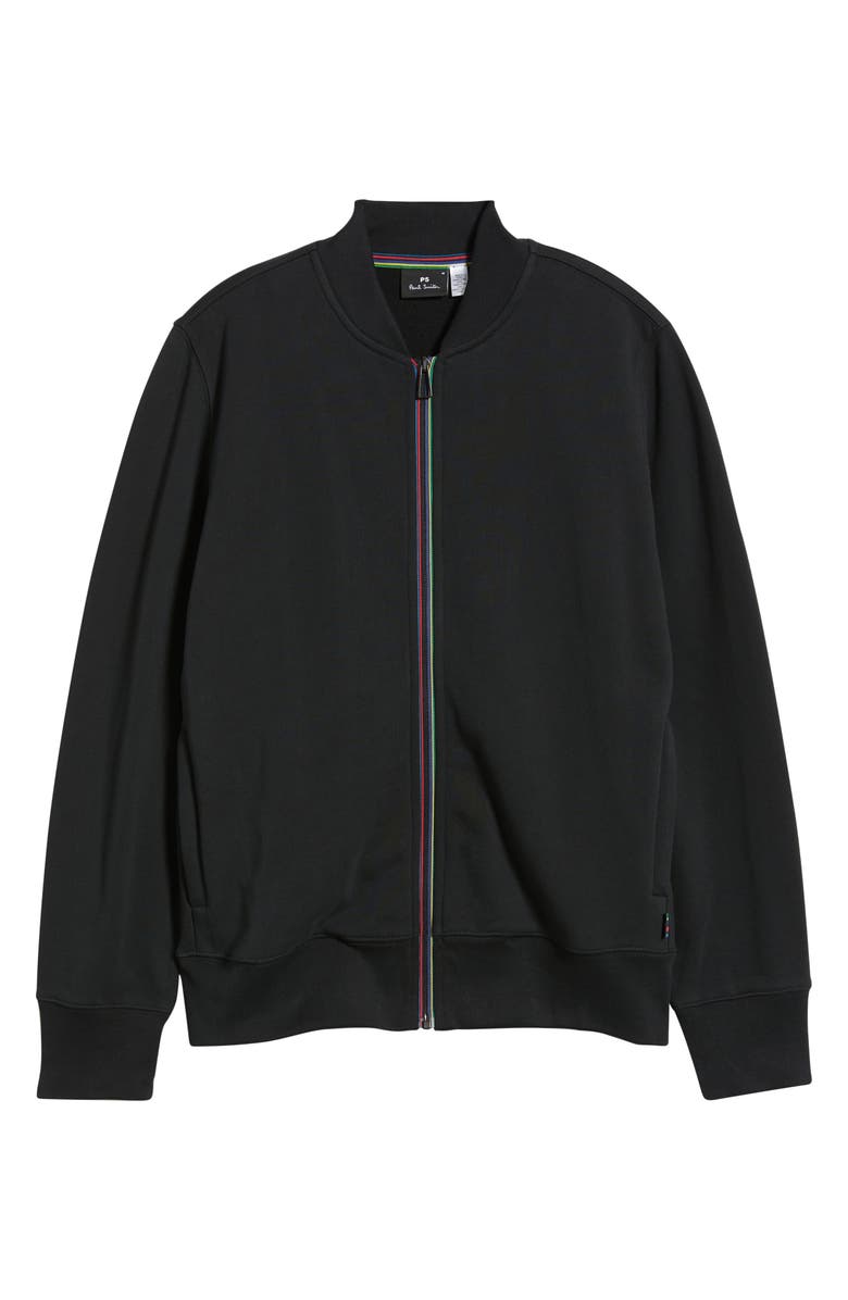 PS Paul Smith Sports Organic Cotton Zip Sweatshirt, Alternate, color, Black