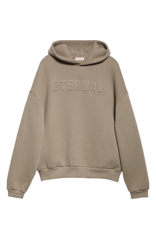 Fear Of God Oversized Hooded Sweatshirt With Ribbed Finish In Dusty Beige