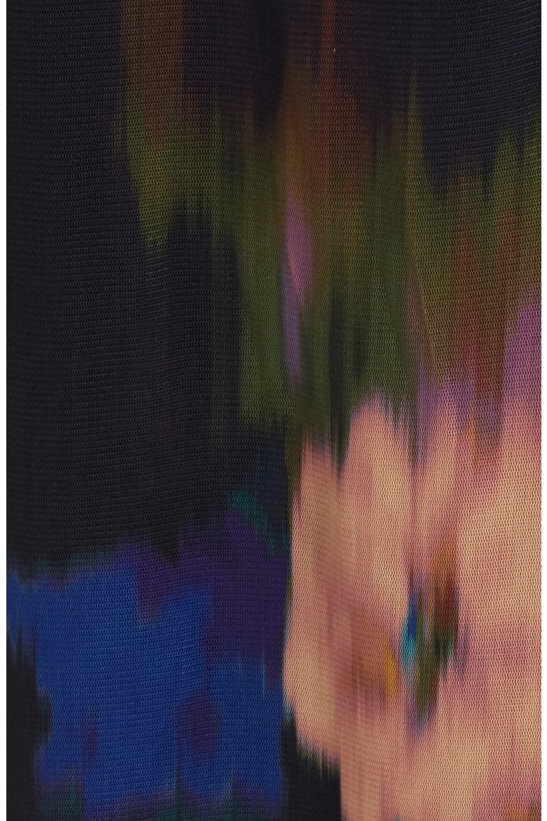 Blurred Floral Twist Front Long Sleeve Mesh Maxi Dress, Alternate, color, BLURRED FLOATING FLORA