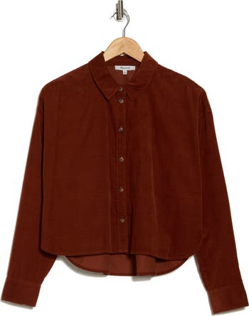 Madewell Cotton Corduroy Button-Up Crop Shirt | Nordstromrack