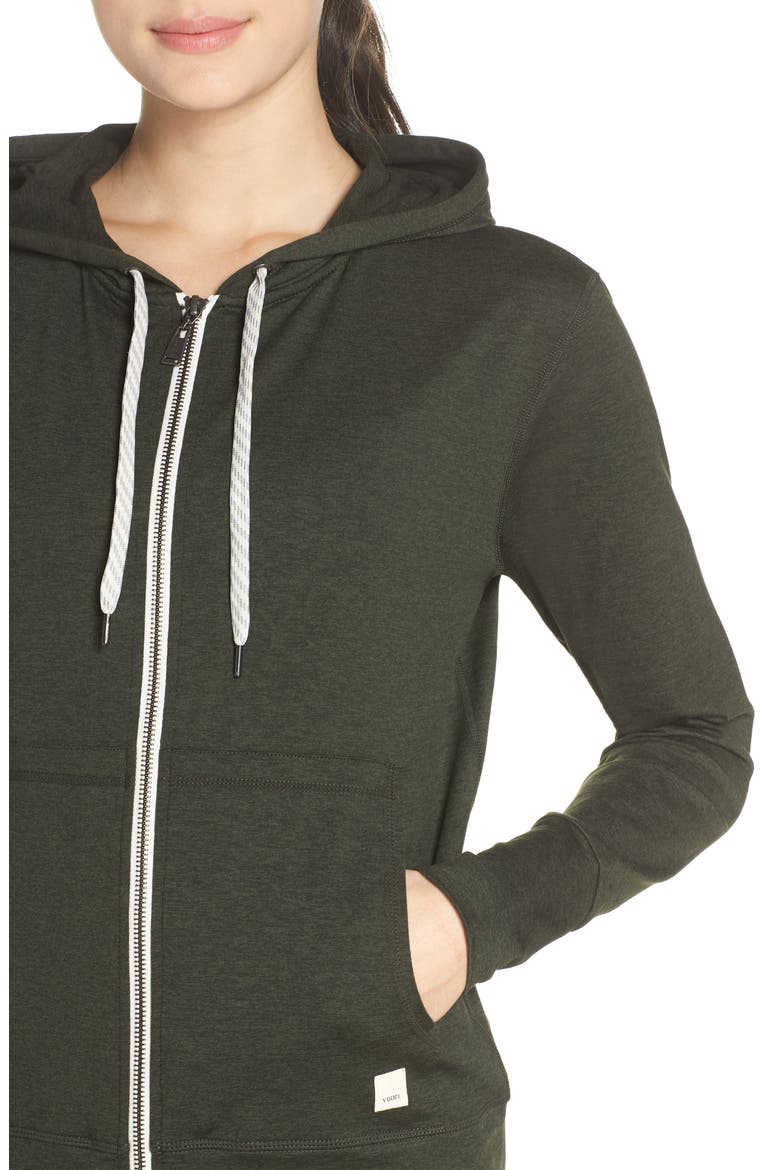 Halo Performance Zip Front Hoodie, Alternate, color, MOSS HEATHER