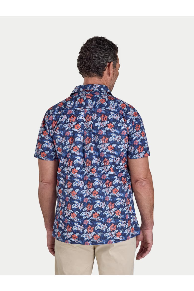 Hawaii Floral Short Sleeve Shirt, Alternate, color, Navy