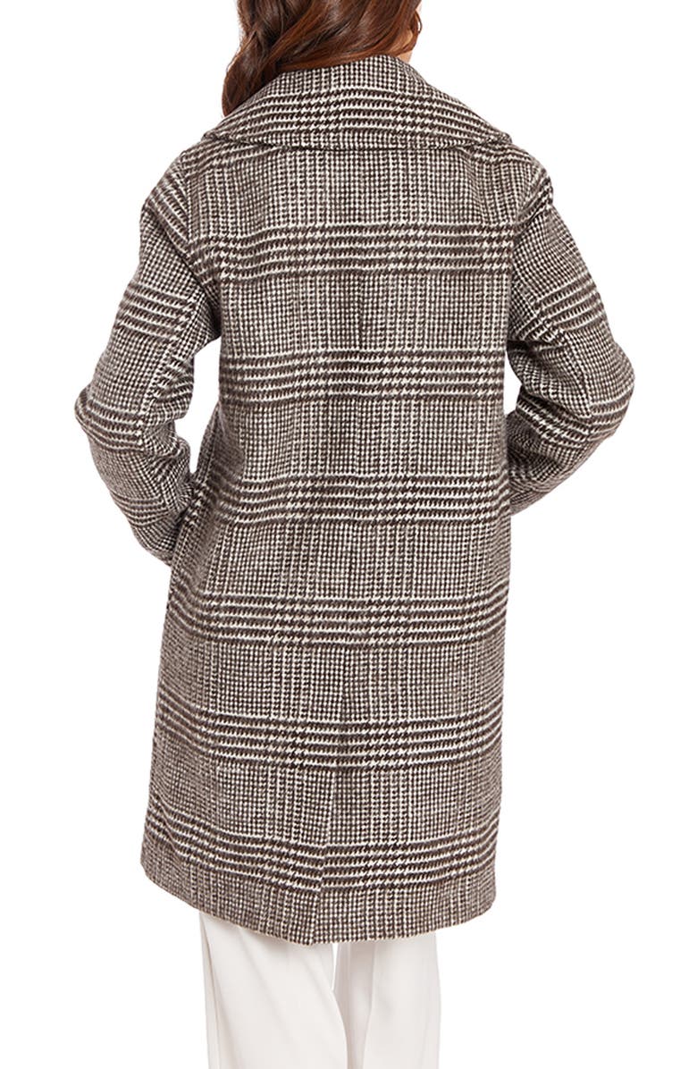 Frye Plaid Water Resistant Double Breasted Coat, Alternate, color, Brown Plaid