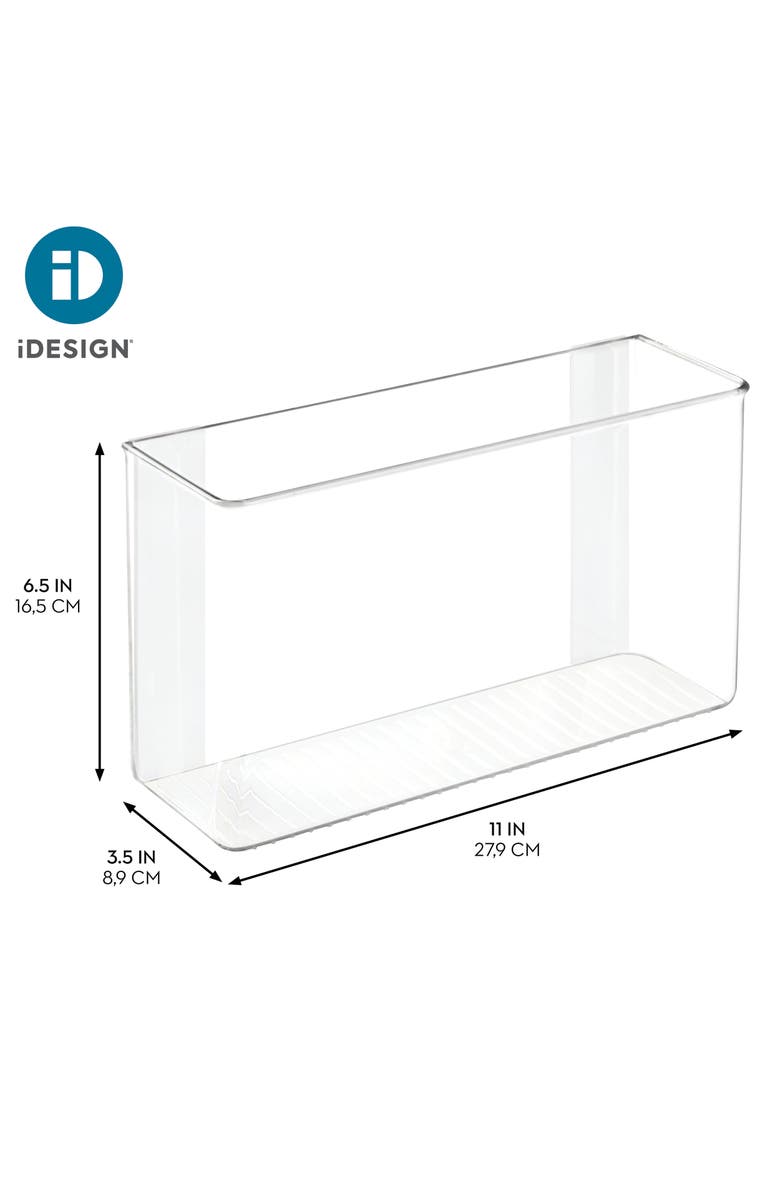 iDesign Adhesive Organizer Bin for Kitchen - Set of 4 - Clear, Alternate, color, Clear