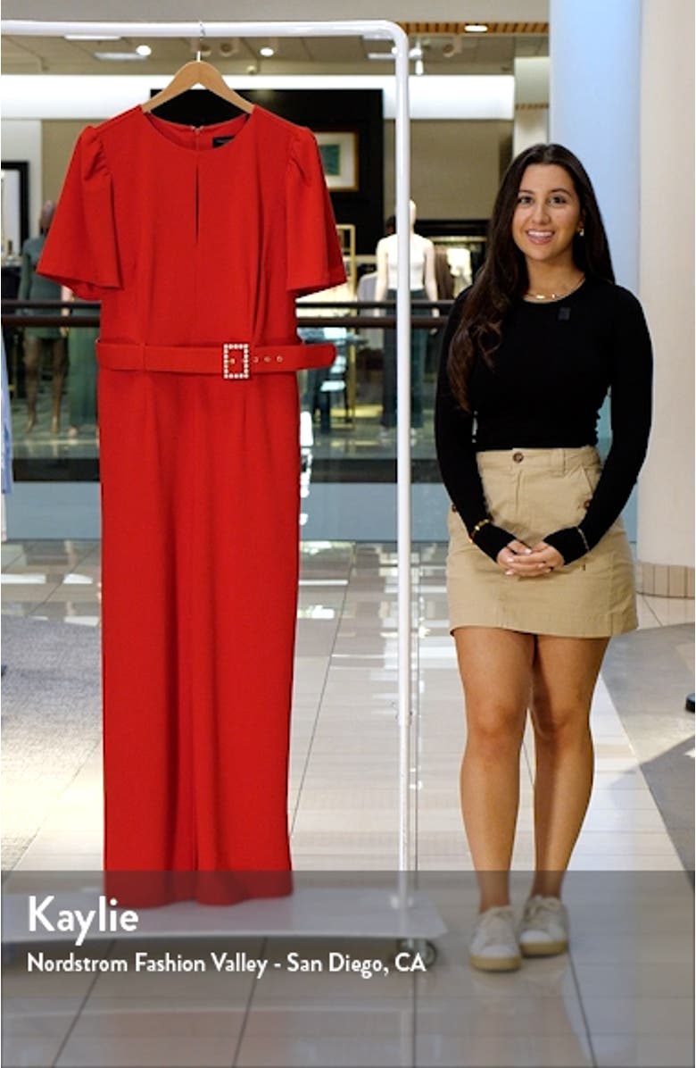 Belted Keyhole Neck Jumpsuit, sales video thumbnail