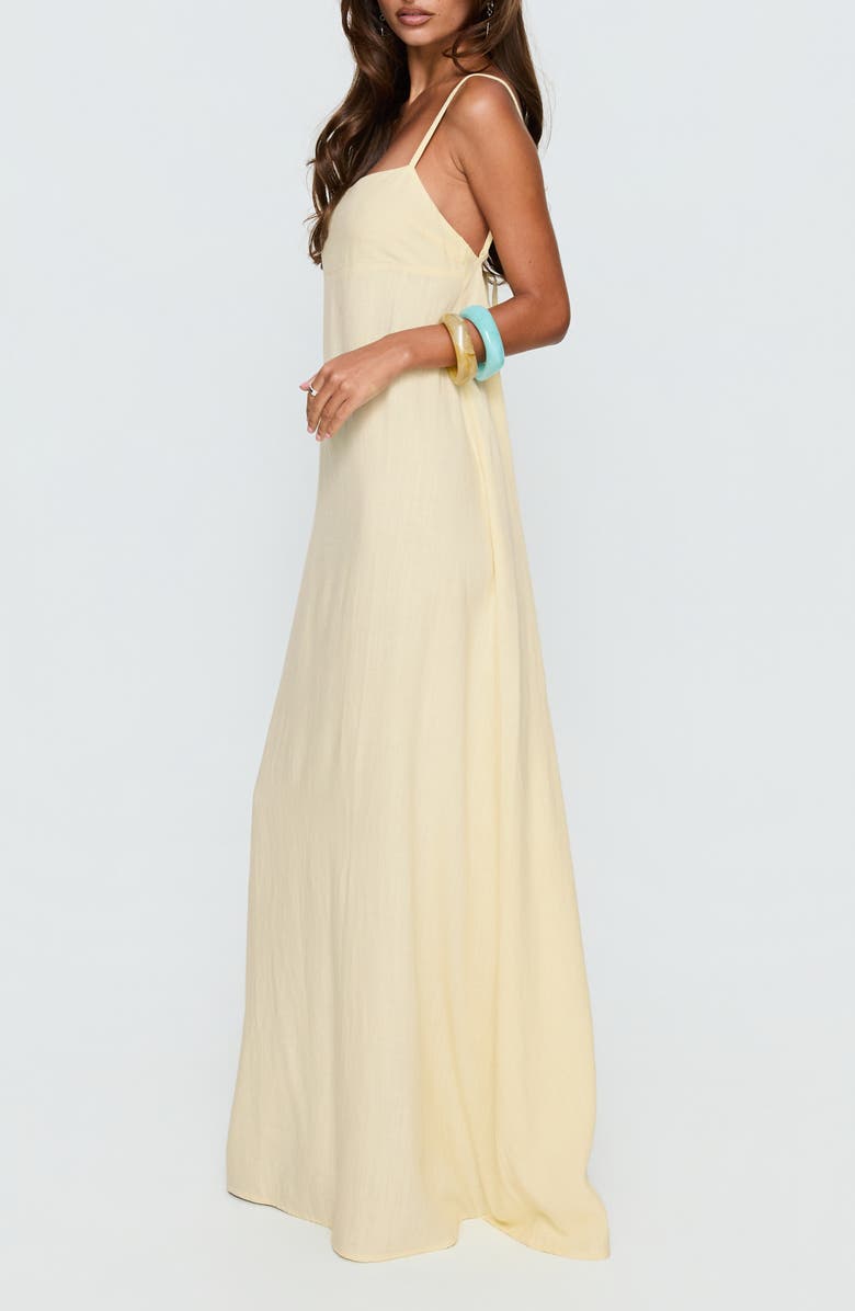 Princess Polly Solie Tie Back Maxi Dress, Alternate, color, Butter