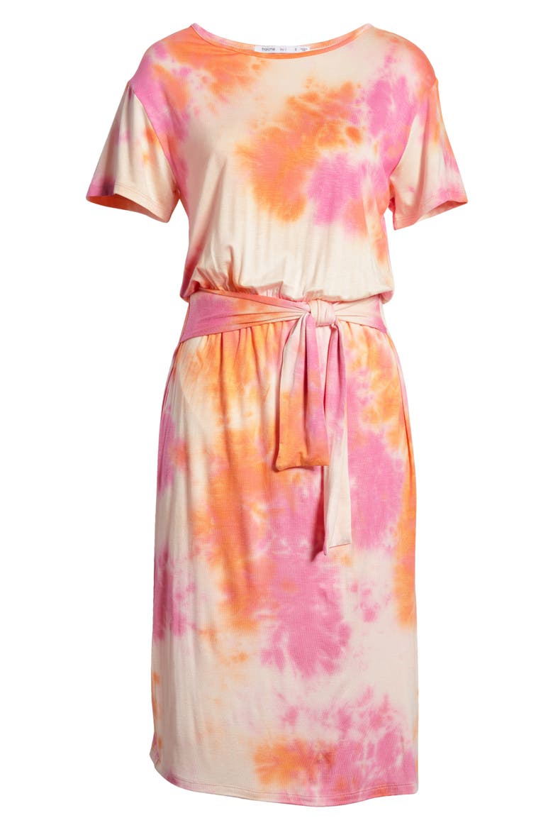 Tie Dye Midi Dress, Alternate, color, MULTI