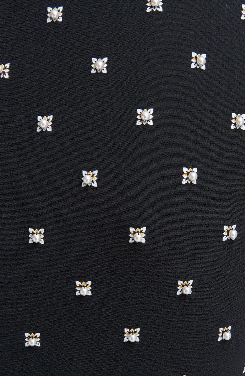 Givenchy Imitation Pearl Embellished Lily Print Dress, Alternate, color,