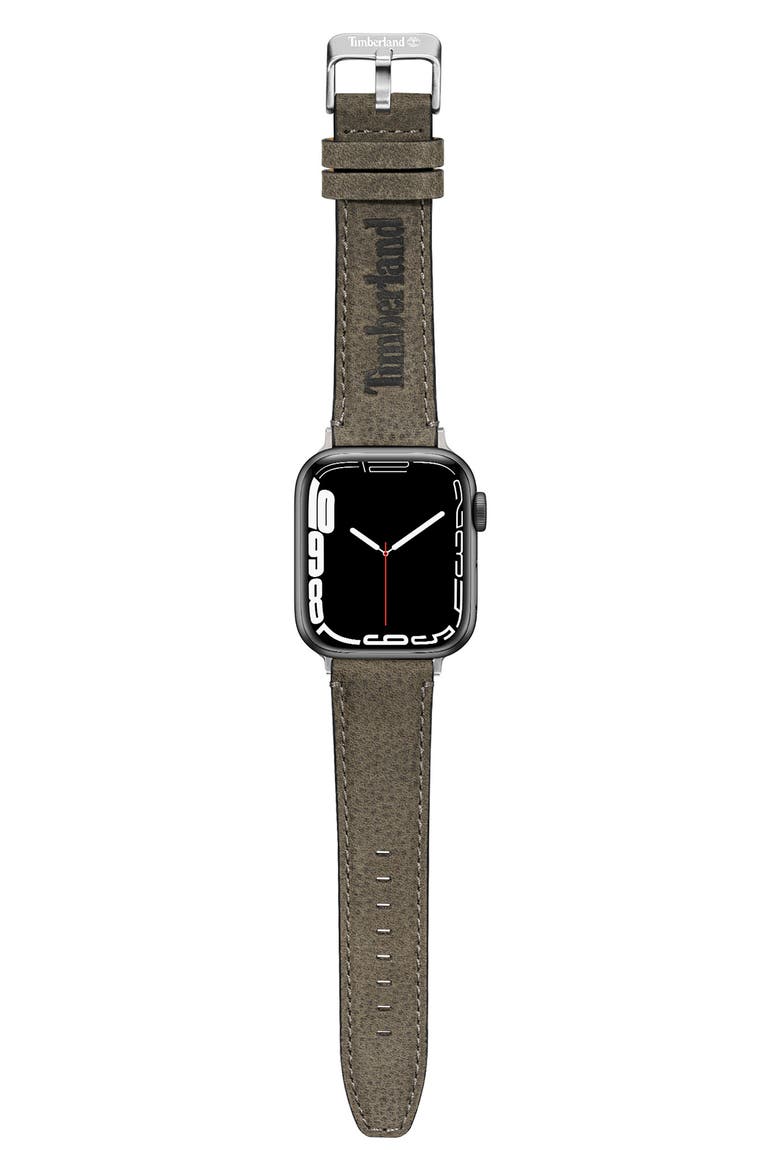 Barnesbrook Water Repellent Leather 22mm Smartwatch Watchband, Alternate, color, BLACK