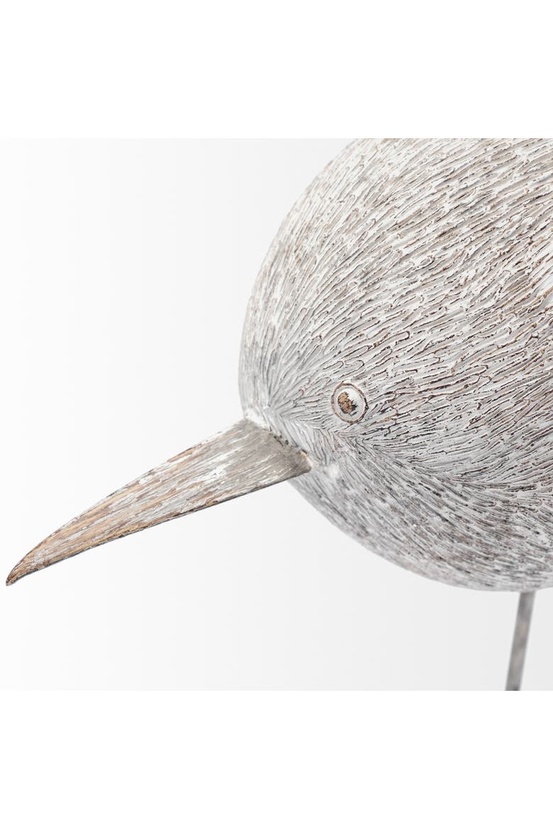 Snipe Resin Bird Ornament with Metal Feet, Alternate, color, Grey