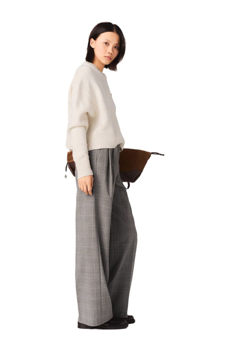 maje Checked suit trousers, Alternate, color, Grey