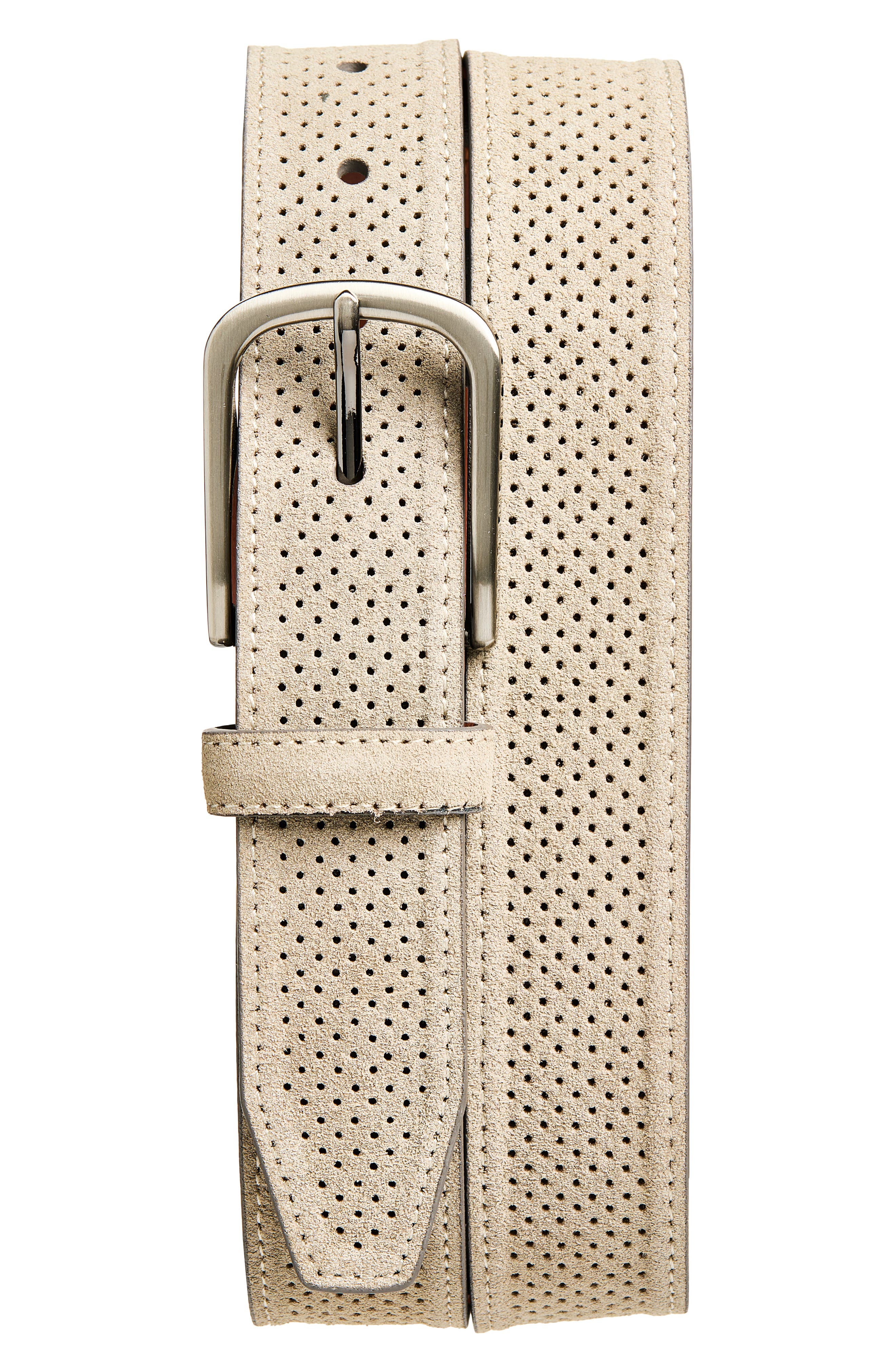 Perforated Suede Belt