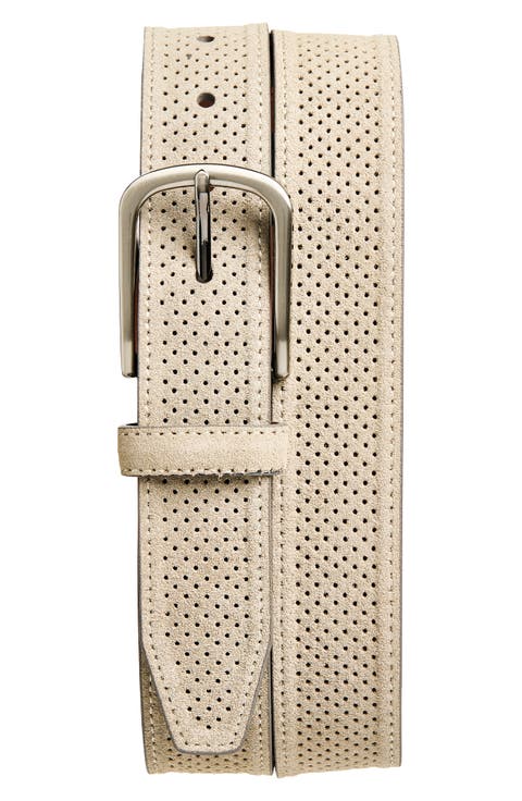 Perforated Suede Belt