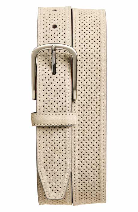 Perforated Suede Belt