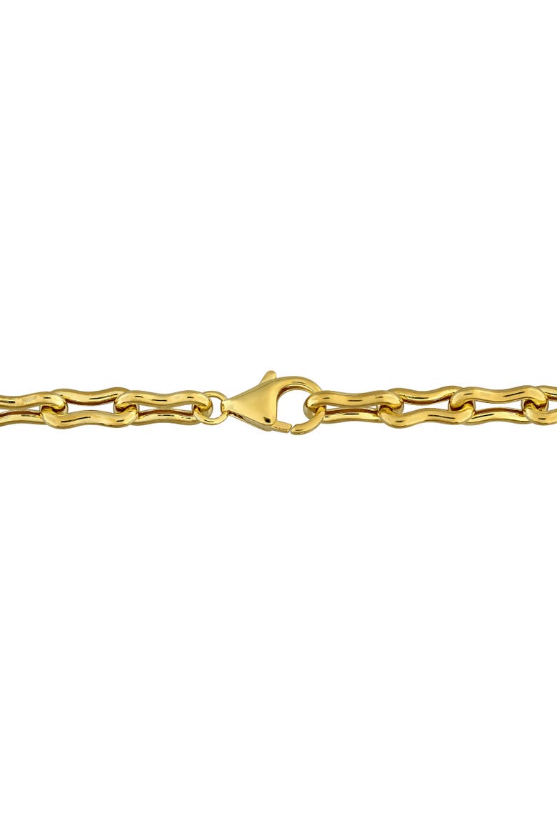 2 CTW Lab-Grown Diamond Link Necklace 18k Vermeil, Alternate, color, Yellow-Plated