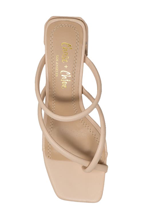 Chase & Chloe Chase And Chloe Olea Block Heel Sandal In Beige Pu