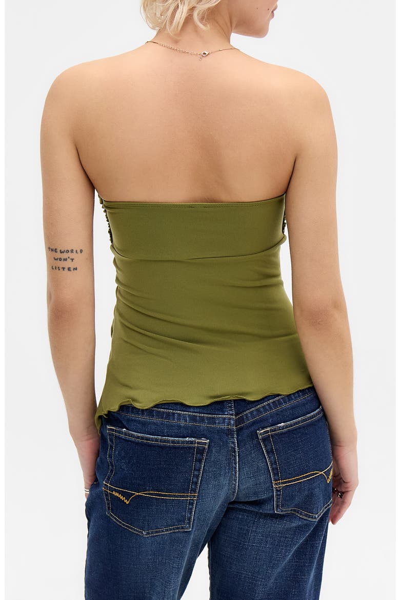 Rem Cinched Strapless Top, Alternate, color, KHAKI