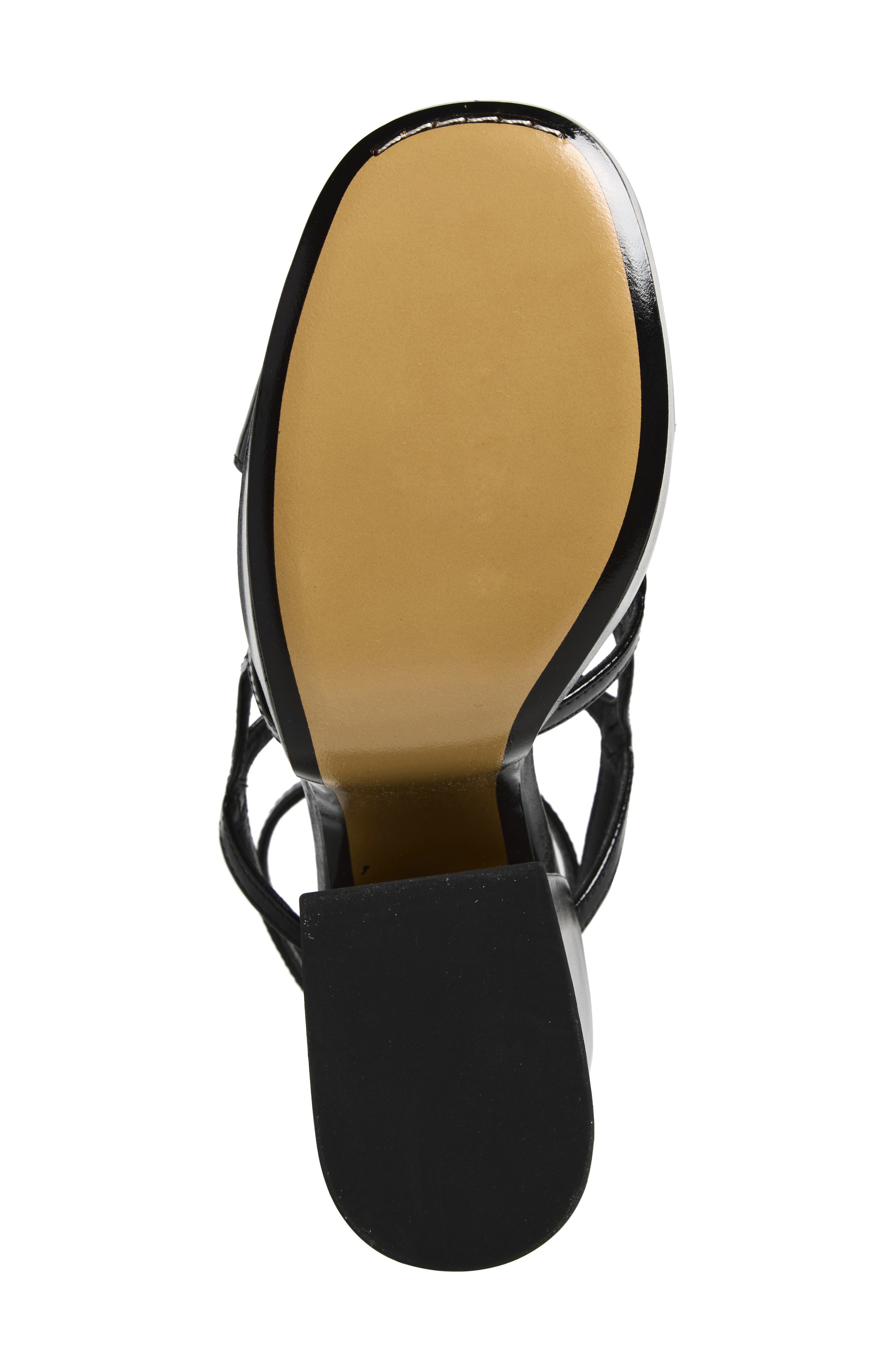 The Kiki Leather Platform Sandal, Alternate, color, BLACK