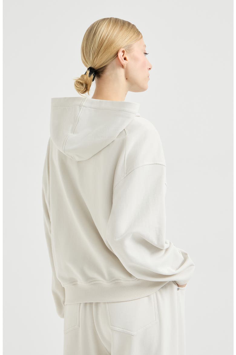 Smooth cotton French terry sweatshirt, Alternate, color, Milk