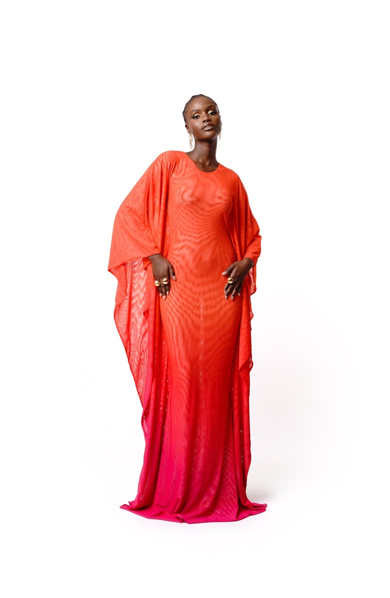 OFUURE Sienna Kaftan Maxi Dress, Alternate, color, Orange