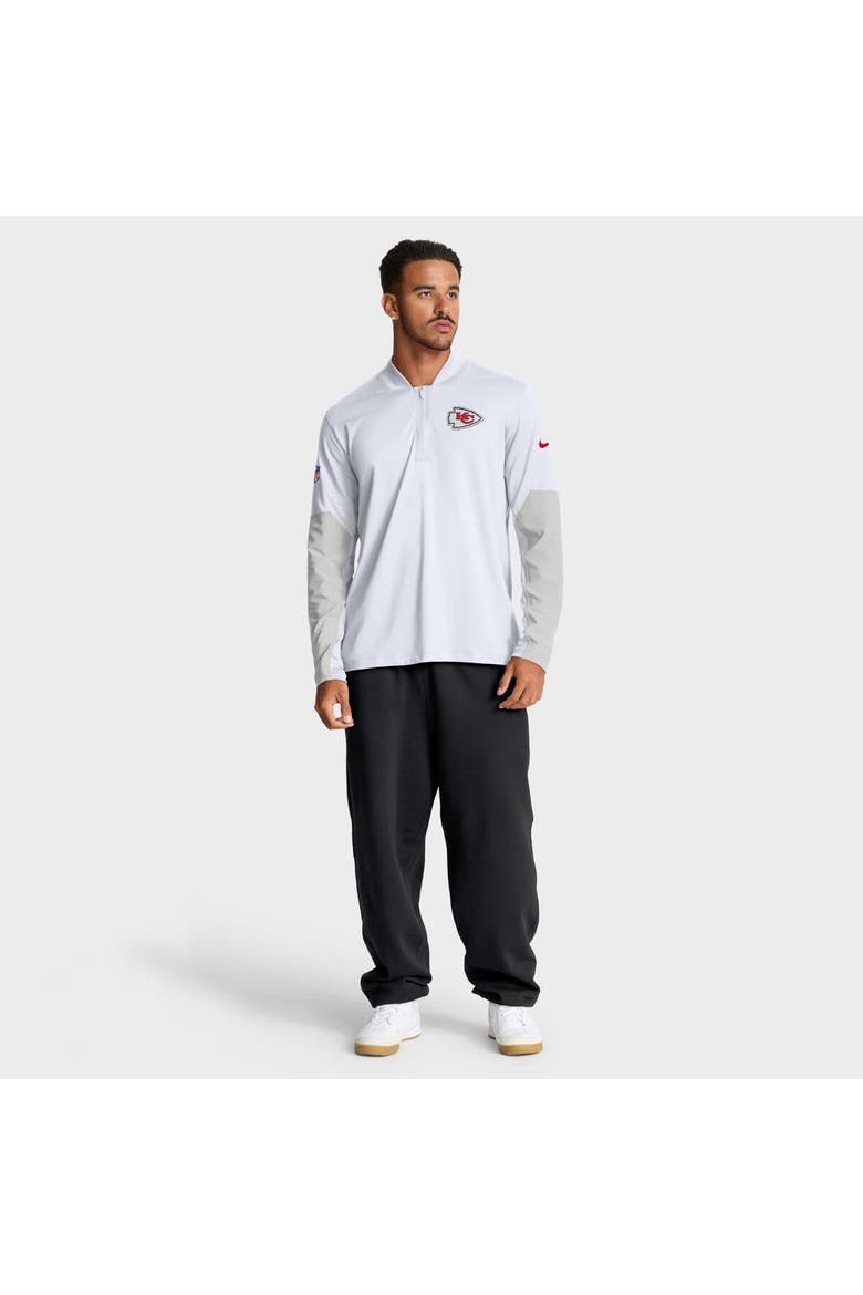 Men's Nike White Kansas City Chiefs Sideline Dri-FIT Half-Zip Pullover, Alternate, color, White