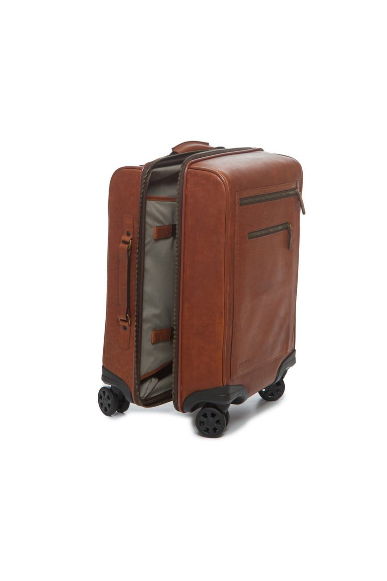 Hudson 22" Leather Wheeled Carry-On, Alternate, color, Espresso