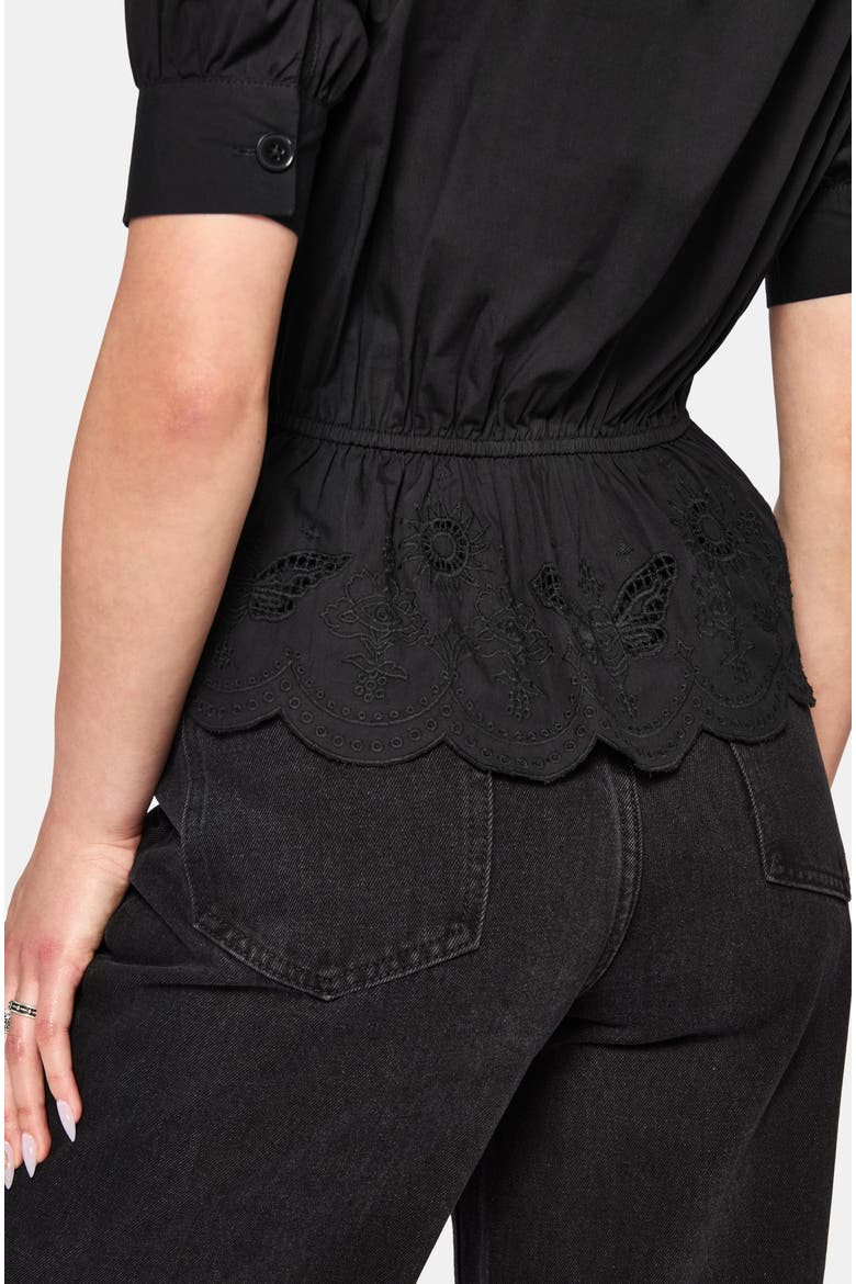 Posy Tie Neck Blouse, Alternate, color, Black