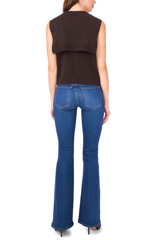Halogenr Halogen(r) Shoulder Wrap Detail Sleeveless Sweater In Brown