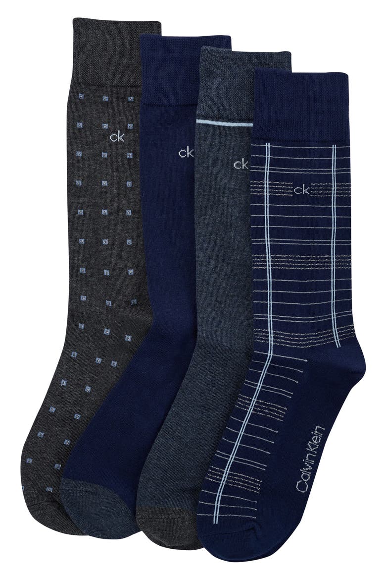 Assorted 4-Pack Dress Socks, Main, color, PEACOAT ASSORTED