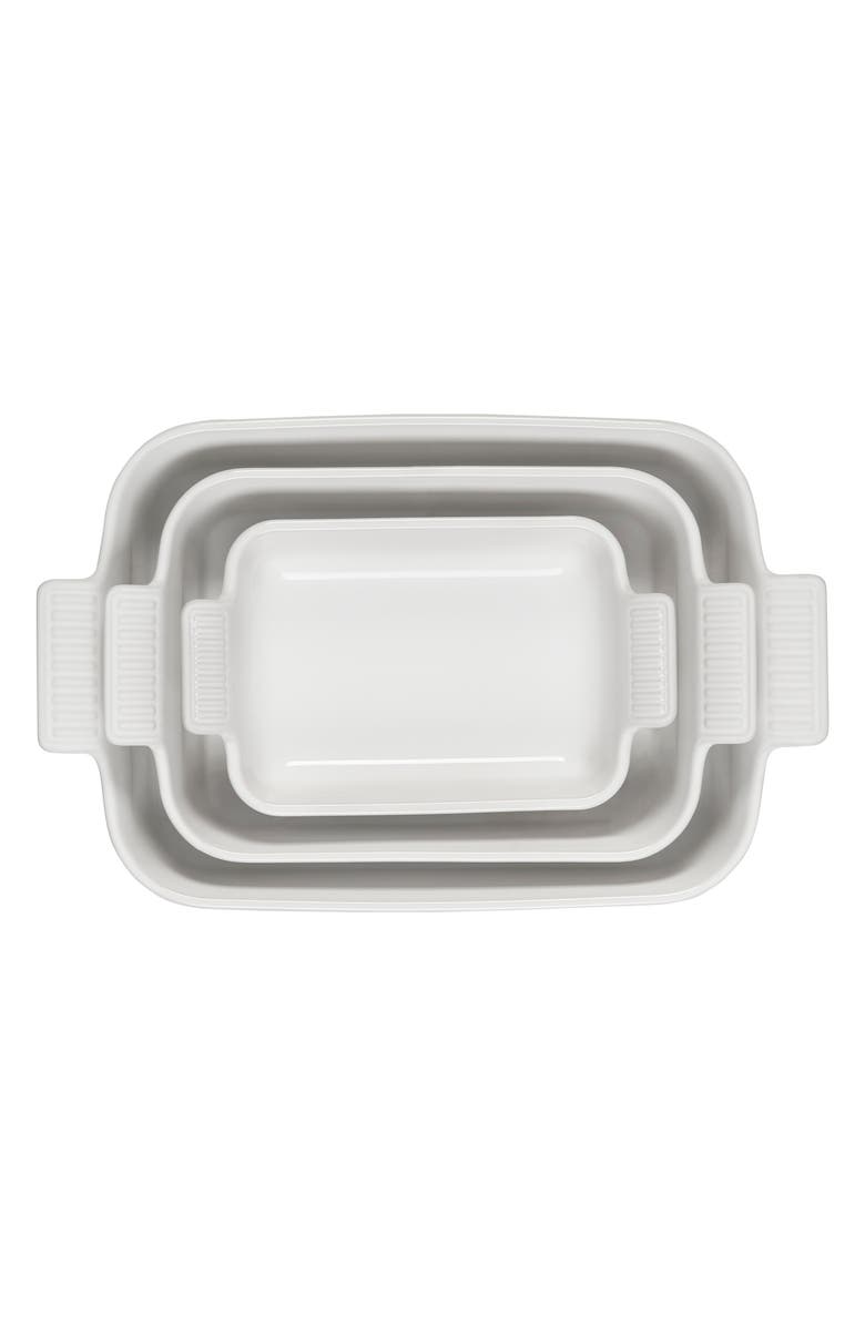 Le Creuset The Heritage Set of 3 Rectangular Baking Dishes, Alternate, color, White