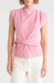 MELLODAY Buckle Front Extended Sleeve Top