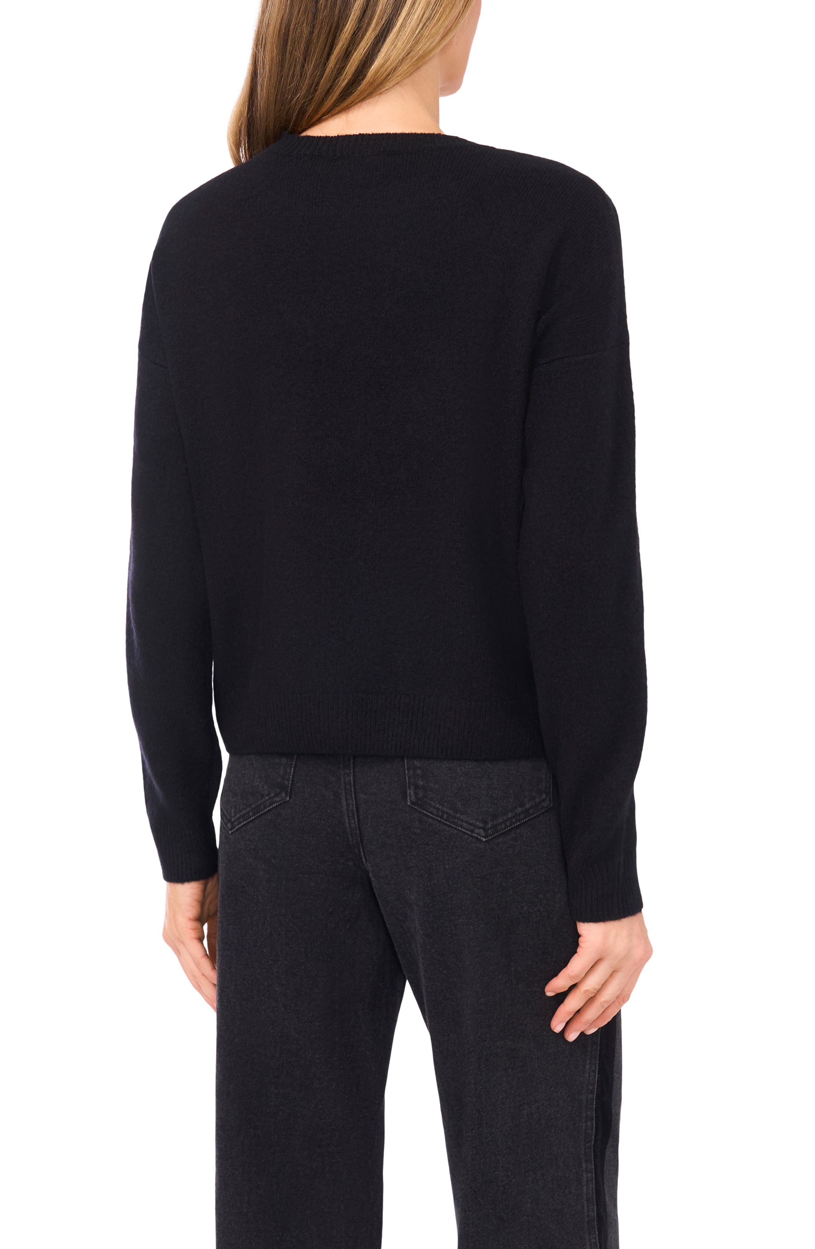 CeCe Crystal Bow Embellished Crewneck Sweater (Women) | Nordstromrack