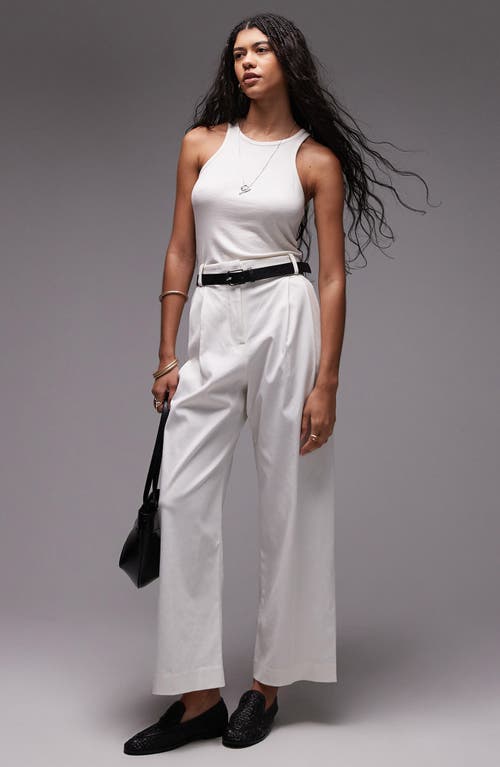 Topshop Premium Double Pleat Straight Leg Tailored Pants
