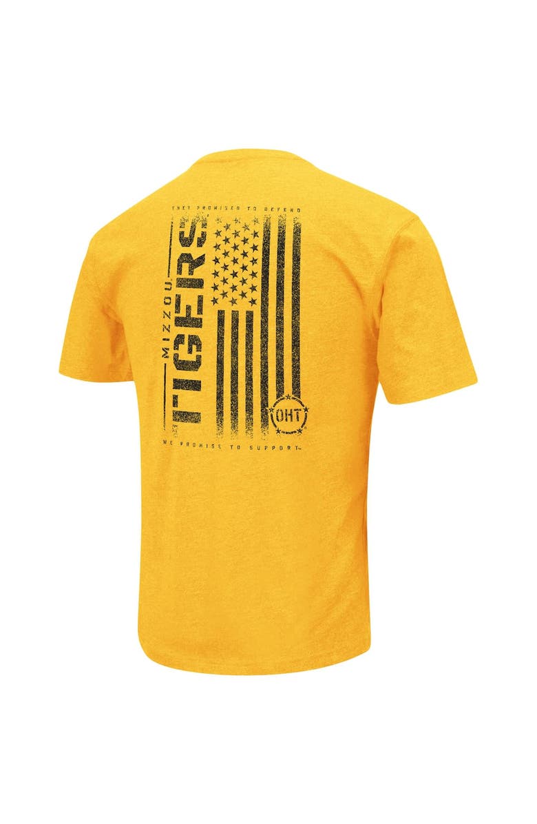 COLOSSEUM Men's Colosseum Gold Missouri Tigers OHT Military Appreciation Flag 2.0 T-Shirt, Alternate, color,